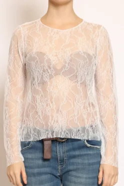 Zeroassoluto Blusa in pizzo elasticizzato