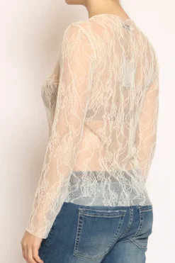 Zeroassoluto Blusa in pizzo elasticizzato