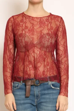 Zeroassoluto Blusa in pizzo elasticizzato