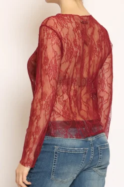 Zeroassoluto Blusa in pizzo elasticizzato