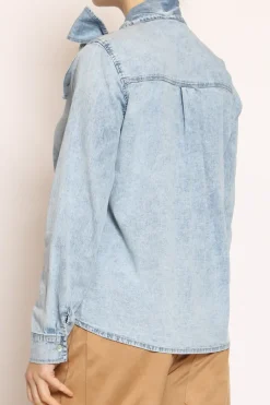 Zeroassoluto Camicia CARRIE con fiocco stone wash denim