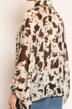 Tensione In Camicia cow print beige/moro
