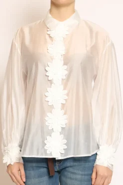 Tensione In Camicia dettaglio fiorato naturale