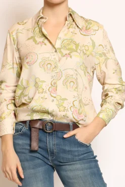 Wu'Side Camicia fantasia cipria/olio/rosa