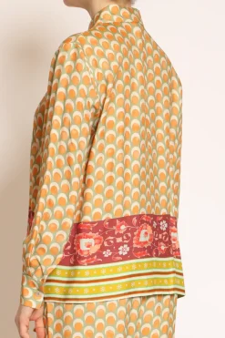 Wu'Side Camicia fantasia verde/arancio/mattone