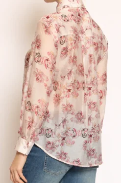 Zeroassoluto Camicia MIA fantasia in mussola LYOCELL FIBRA NATURALE floreale burro/rosa/moro