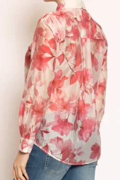 Zeroassoluto Camicia MIA fantasia in mussola LYOCELL FIBRA NATURALE fiori cherry/nude