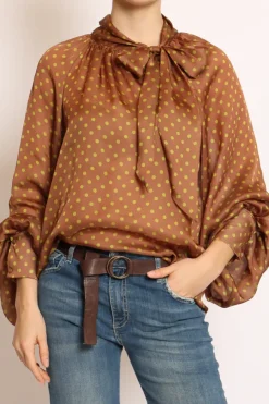 Tensione In Camicia pois c/fiocco moka/acido
