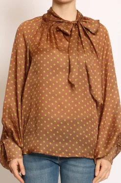 Tensione In Camicia pois c/fiocco moka/acido
