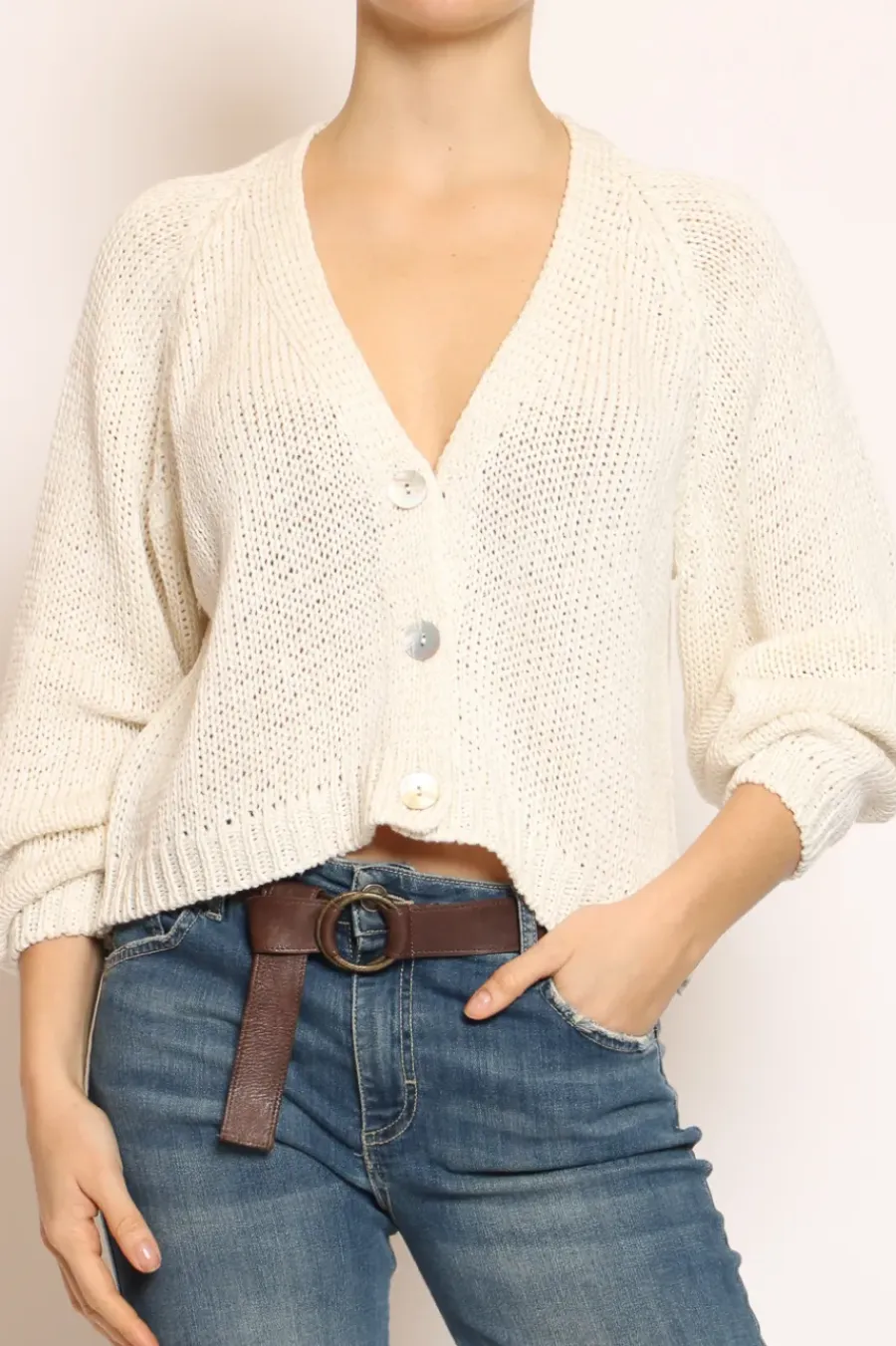 Have one Cardigan filo lurex panna/oro
