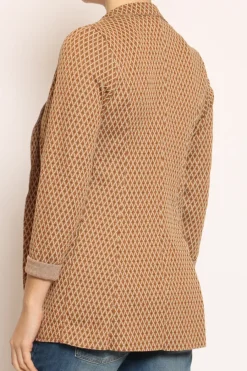 Zeroassoluto Giacca JIN elasticizzata rombi lurex biscotto/burro/bronzo