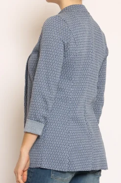Zeroassoluto Giacca JIN elasticizzata rombi lurex blu/jeans/latte