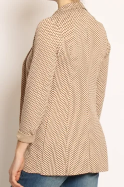 Zeroassoluto Giacca JIN elasticizzata esagono lurex burro/biscotto/oro