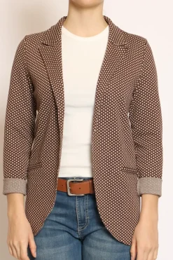 Zeroassoluto Giacca JIN elasticizzata fiori lurex moka/burro/oro