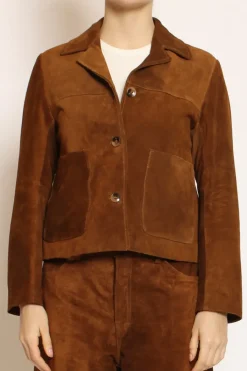 Vicolo Giacca scamosciata genuine leather cuoio