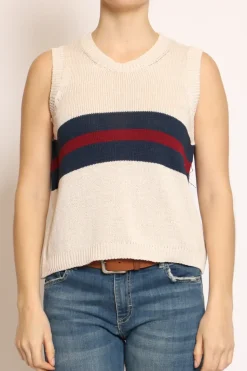 Zeroassoluto Gilet righe burro/blu/bordeaux