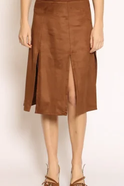 Kontatto Gonna spacchi suede cuoio