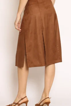 Kontatto Gonna spacchi suede cuoio