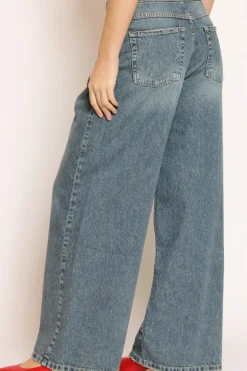 Zeroassoluto Jeans JELENE wide leg con coulisse denim