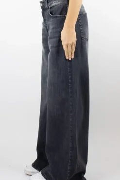 Zeroassoluto Jeans kam2 palazzo lavaggio medio denim nero