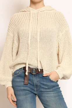Have one Maglia con cappuccio filo lurex calce/oro