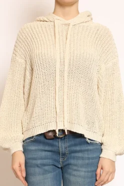 Have one Maglia con cappuccio filo lurex calce/oro