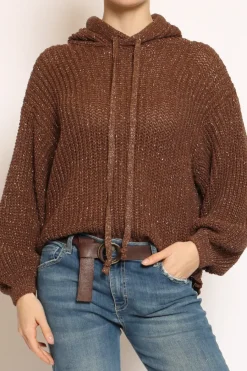 Have one Maglia con cappuccio filo lurex moro/oro
