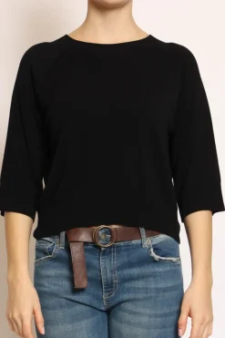 Kontatto Maglia crop manica 3/4 in filo di viscosa