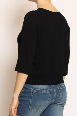 Kontatto Maglia crop manica 3/4 in filo di viscosa
