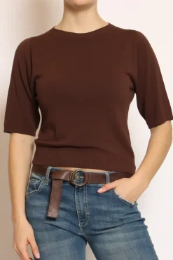 Kontatto Maglia girocollo mezza manica in filo di viscosa