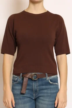 Kontatto Maglia girocollo mezza manica in filo di viscosa