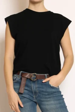 Kontatto Maglia girocollo smanicata in filo di viscosa