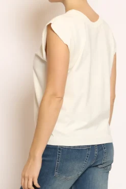 Kontatto Maglia girocollo smanicata in filo di viscosa