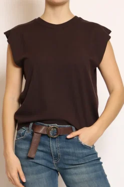 Kontatto Maglia girocollo smanicata in filo di viscosa