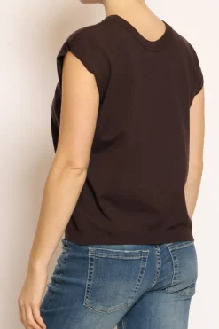 Kontatto Maglia girocollo smanicata in filo di viscosa