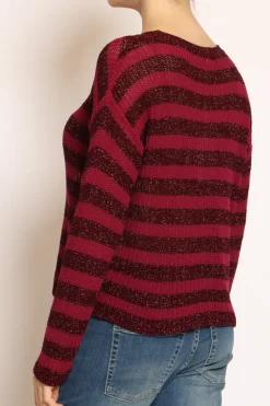 Kontatto Maglia righe traforata in lurex