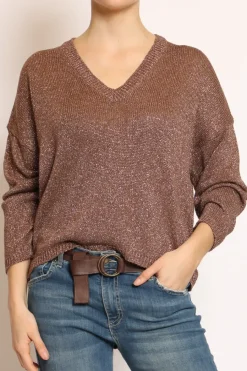 Kontatto Maglia scollo v in lurex