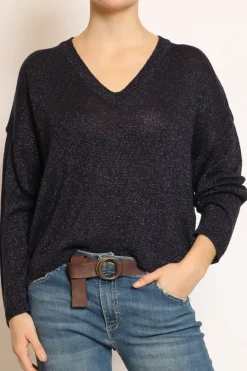 Kontatto Maglia scollo v in lurex