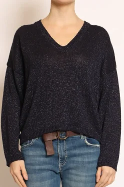 Kontatto Maglia scollo v in lurex