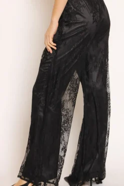 Kontatto Pantalone doppiato pizzo nero