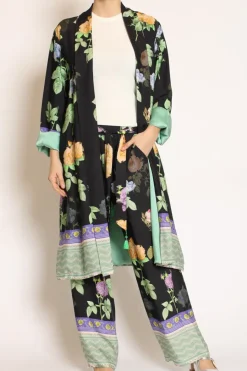 Wu'Side Pantalone fantasia nero/viola/verde