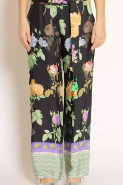 Wu'Side Pantalone fantasia nero/viola/verde