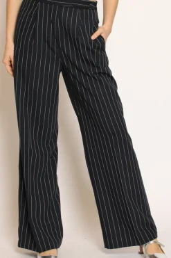 Vicolo Pantalone gessato dritto blu