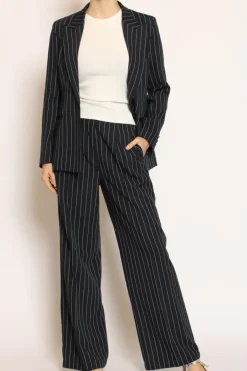 Vicolo Pantalone gessato dritto blu