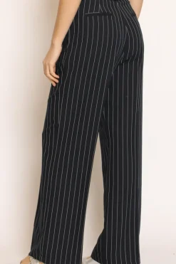 Vicolo Pantalone gessato dritto blu