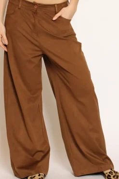 Tensione In Pantalone GIUSI wide leg effetto suede