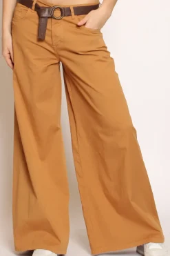 Zeroassoluto Pantalone LANY wide leg cotone elasticizzato