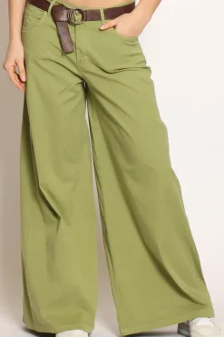 Zeroassoluto Pantalone LANY wide leg cotone elasticizzato