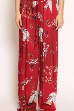 Vicolo Pantalone palazzo con laccio fantasia bordeaux