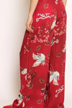 Vicolo Pantalone palazzo con laccio fantasia bordeaux